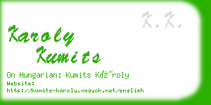 karoly kumits business card